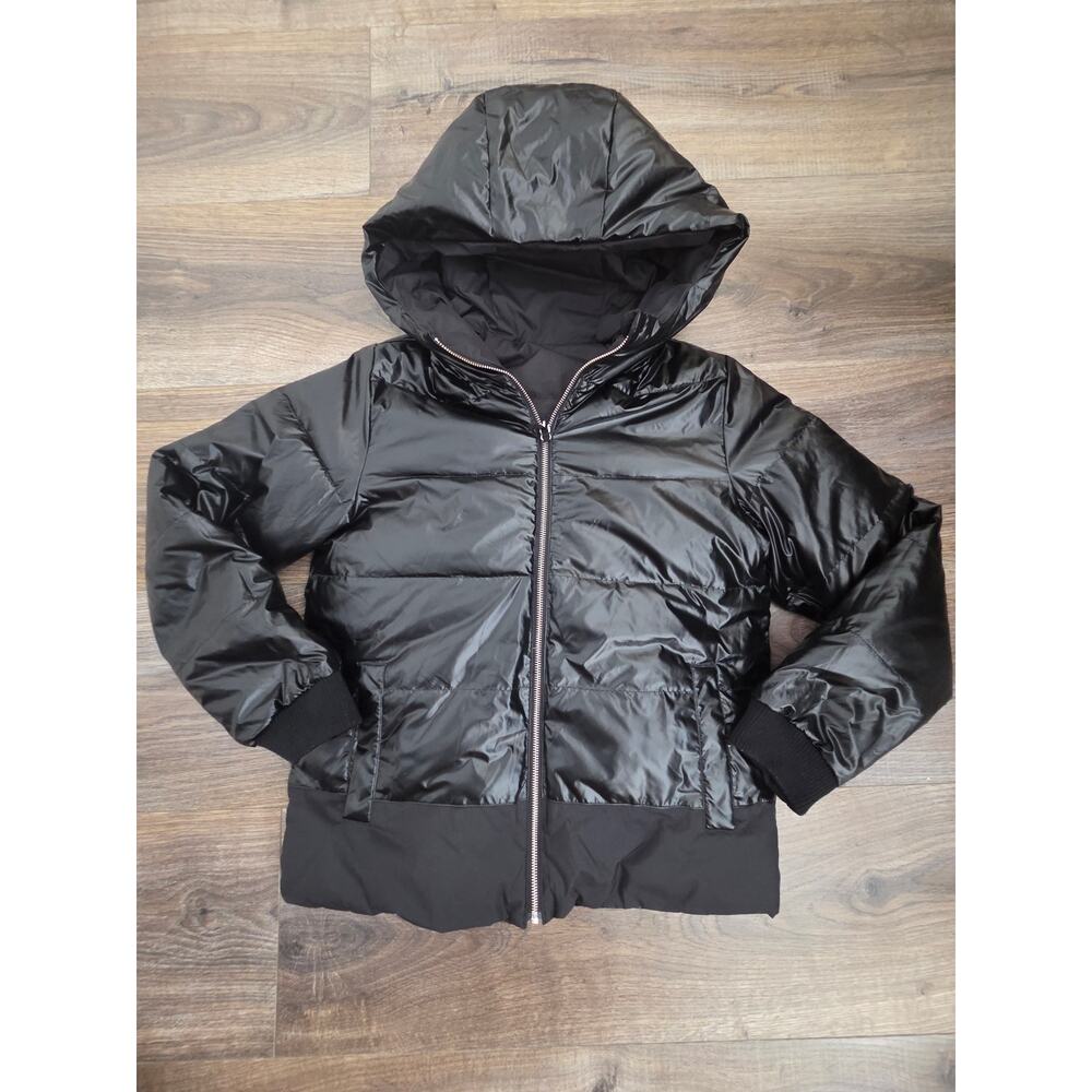 J.Crew Reversible Black Puffer Bomber Jacket with PrimaLoft (Size S) - Picture 6 of 7